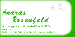 andras rosenfeld business card